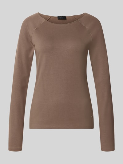 Produktfoto, Regular Fit Longsleeve aus Viskose-Mix von monari in Braun, elastisches Material mit Modal-Anteil, Rundhalsausschnitt, lange Ärmel