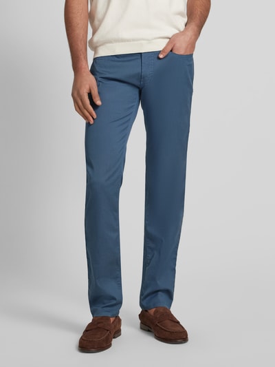 Pierre Cardin Tapered Fit Chino mit Strukturmuster Modell 'Lyon' Blau Melange 4