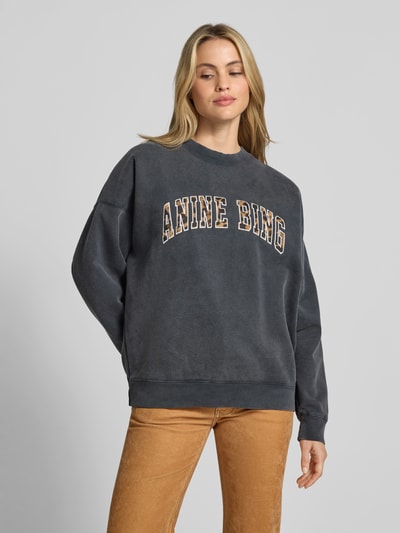 Anine Bing Oversize’owa bluza dresowa z bawełny Czarny 4