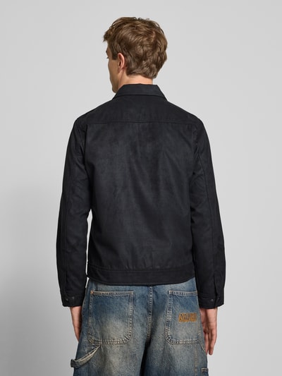 Blend Jacke in Leder-Optik mit Brusttasche Modell 'HELGER' Black 5