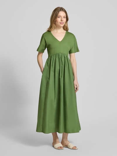 Weekend Max Mara Maxikleid mit V-Ausschnitt Modell 'BRONZO' Gruen 4