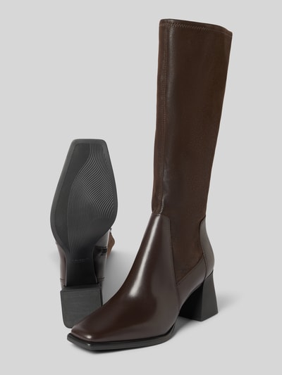 Produktfoto, brązowe kozaki z gładkiej skóry bydlęcej, kwadratowe noski, model 'HEDDA' od Vagabond, damskie kozaki / Boots