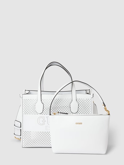 Guess white tote bags sale