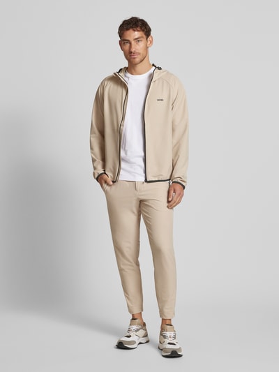 BOSS Green Relaxed fit stoffen broek met elastische band, model 'T_Flex' Beige - 1