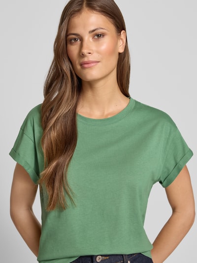 Jake*s Casual T-shirt z prążkowanym okrągłym dekoltem Zielony 3