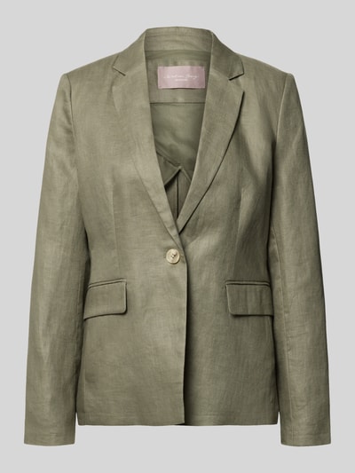 Christian Berg Woman Selection Leinenblazer aus reinen Leinen mit Reverskragen Oliv 2
