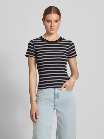 DRYKORN Slim Fit T-Shirt in Ripp-Optik Modell 'Koale' Schoko 4