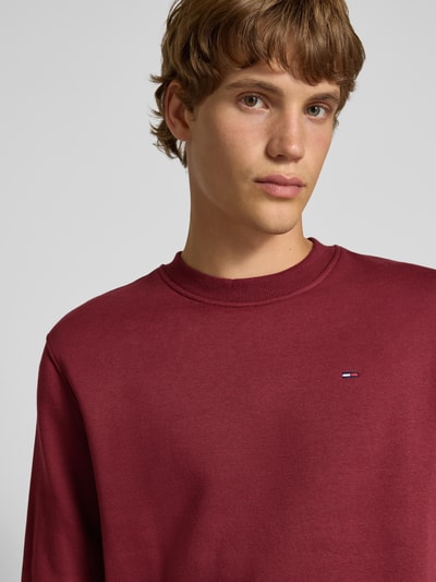 Tommy Jeans Regular Fit Sweatshirt aus Baumwoll-Mix Bordeaux 3