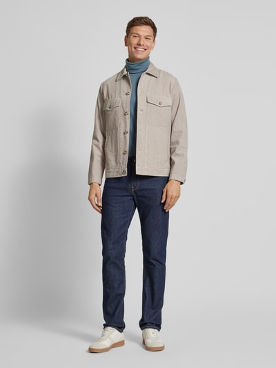 Tom Tailor Regular Fit  Langarmshirt aus Baumwoll-Mix mit Rollkragen  Rauchblau 1