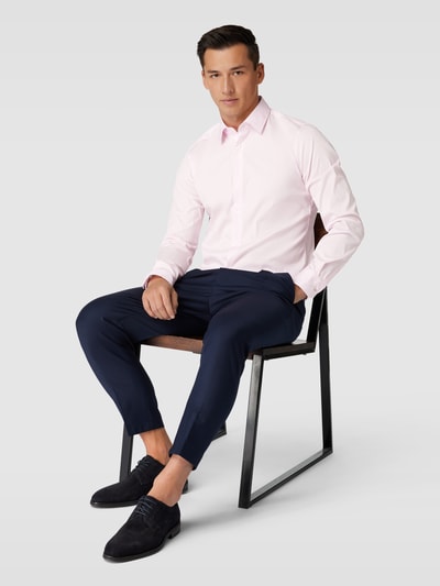 JOOP! Slim Fit Business-Hemd mit Kentkragen Rot 1