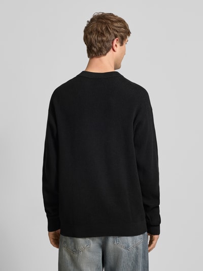 Calvin Klein Jeans Gebreide pullover met structuurmotief en ronde hals Zwart - 5