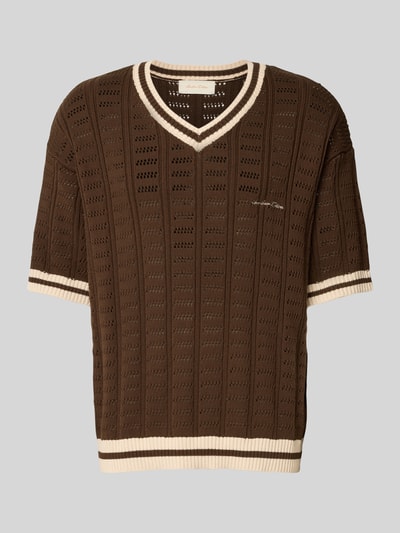 ANOTHER COTTON LAB Strickpullover mit gerippten Abschlüssen Mittelbraun 2