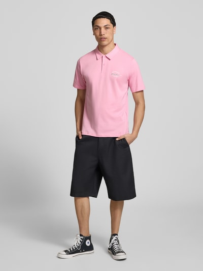 JACK & JONES Poloshirt mit Label-Print Modell 'BRANDON' Pink 1