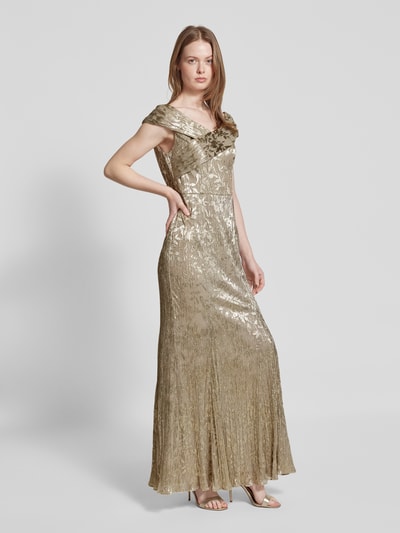 Adrianna Papell Abendkleid in Ripp-Optik Gold 1