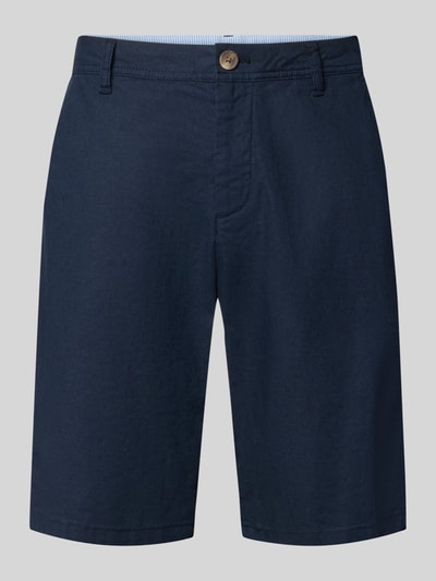 Tom Tailor Szorty z lnu w kroju regular fit z mieszanki lnu i bawełny Granatowy 2
