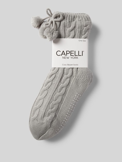 CAPELLI NEW YORK Socken mit Zopfmuster Taupe 3