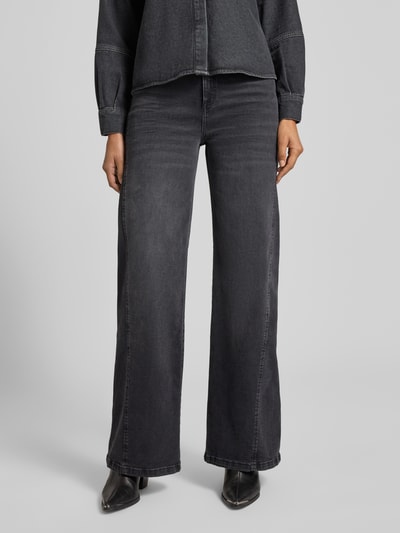 OPUS Wide leg jeans met 5-pocketmodel, model 'Miva' Donkergrijs - 4
