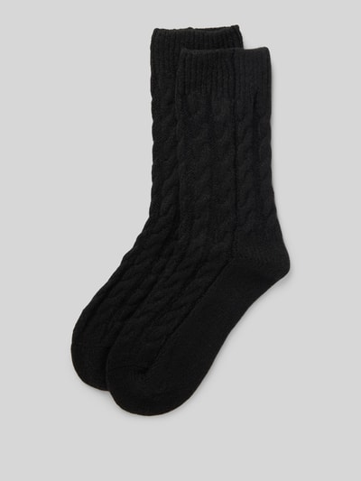 camano Socken mit Zopfmuster Black 1