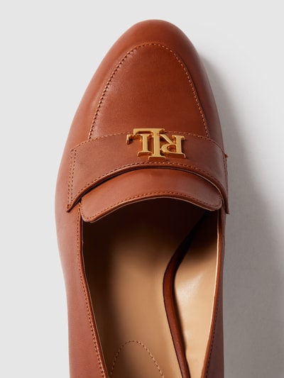 Lauren Ralph Lauren Pumps aus echtem Leder mit Label-Applikation Modell 'BRENDI' Cognac 5