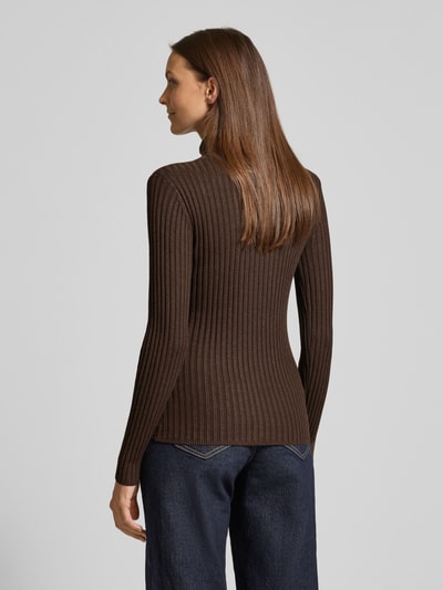 Soyaconcept Slim fit shirt met lange mouwen van viscosemix, model 'Dolli' Chocoladebruin gemêleerd - 5