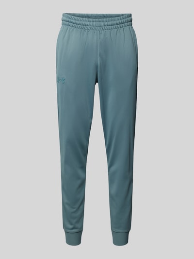 Produktfoto, Sweatpants mit elastischem Bund von Under Armour w kolorze niebiesko-zielonym, luźny krój, kieszenie boczne, długość nogawki 78 cm