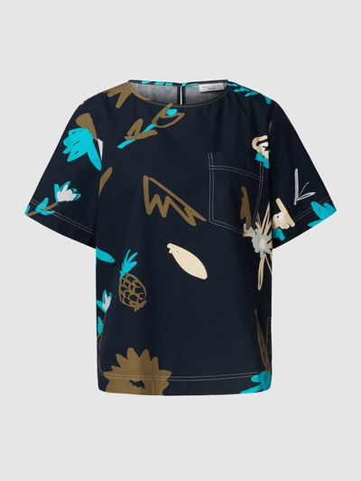 Marc O'Polo Denim Blusenshirt mit Allover-Muster Marineblau 2