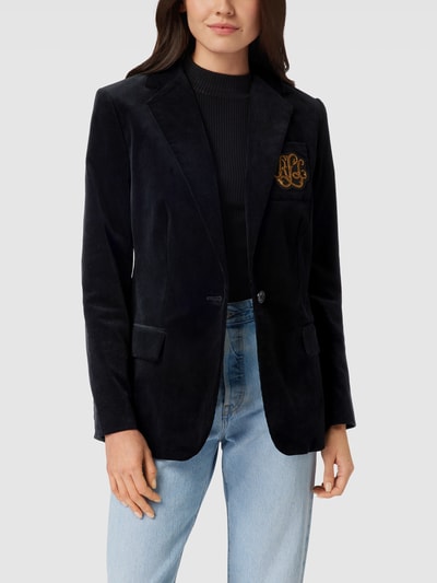 Lauren Ralph Lauren Blazer aus Cord mit Label-Patch Modell 'NATHEE' Black 4