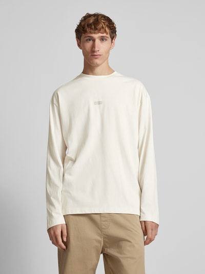 Hugo Blue Longsleeve mit Label-Print Modell 'Nichaboso' Offwhite 4