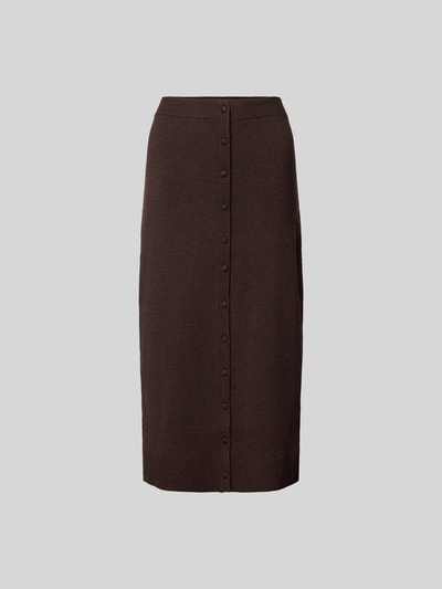 Victoria Beckham Midirock in Strick-Optik Dunkelbraun 2