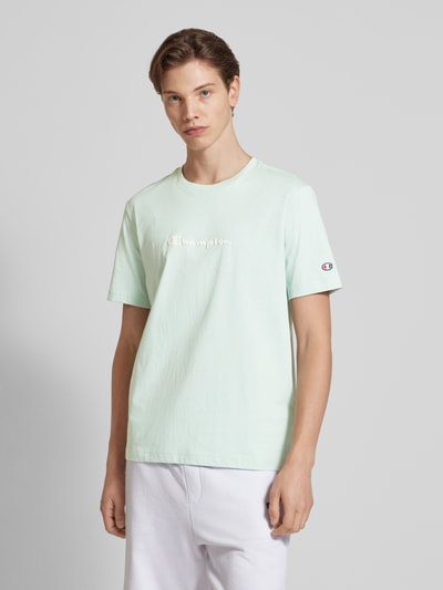 CHAMPION Oversized T-Shirt mit Label-Print Hellgruen 4