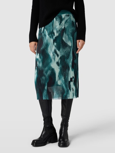 BOSS Black Women Midirok met structuurmotief, model 'Evibelle' Petrol - 4