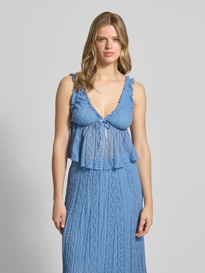 Gina Tricot Top aus Spitze mit Schleifen-Detail Sky 4