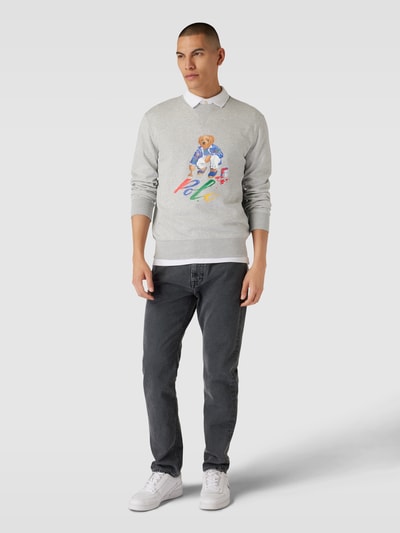 Polo Ralph Lauren Sweatshirt mit Motiv-Print Hellgrau 1