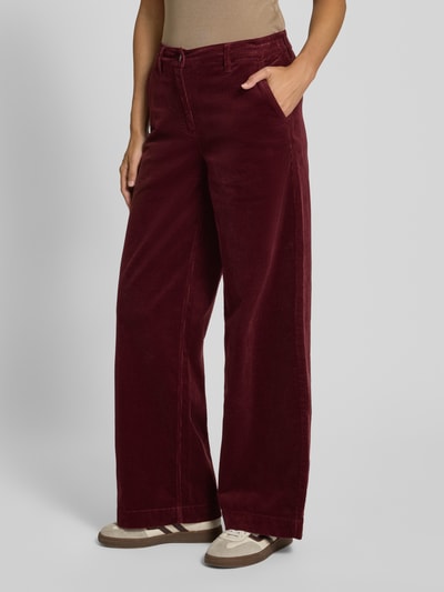 FREE/QUENT Corduroy broek met wijde pijpen, model 'Cordy' Bordeaux - 4