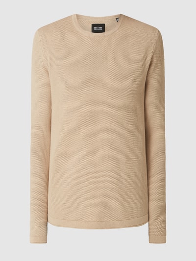 Only & Sons Strickpullover mit Rundhalsausschnitt Beige 2