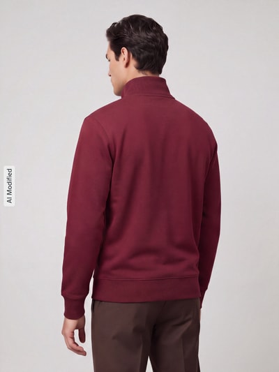 GANT Regular Fit Sweatshirt aus Baumwoll-Mix Bordeaux 5