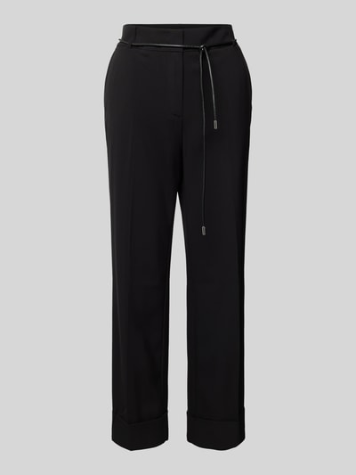 Zero Regular fit stoffen broek met strikceintuur Zwart - 2