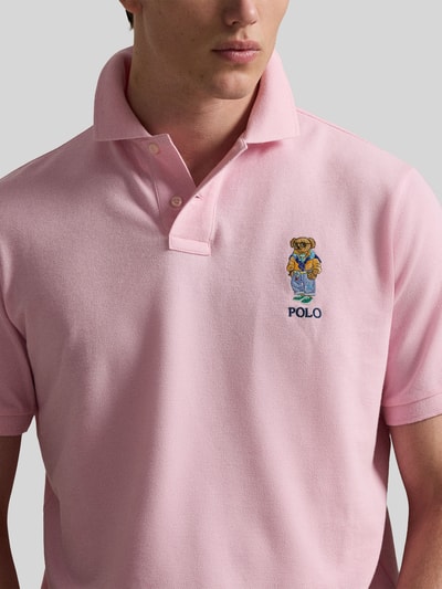 Polo Ralph Lauren Regular Fit Poloshirt aus reiner Baumwolle mit Polo Bear Stitching Rosa 3