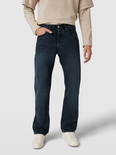 Levi's® Jeansy z prostą nogawką i 5 kieszeniami model ‘501 BLUE BLACK STRETCH’ Ciemnoniebieski 4