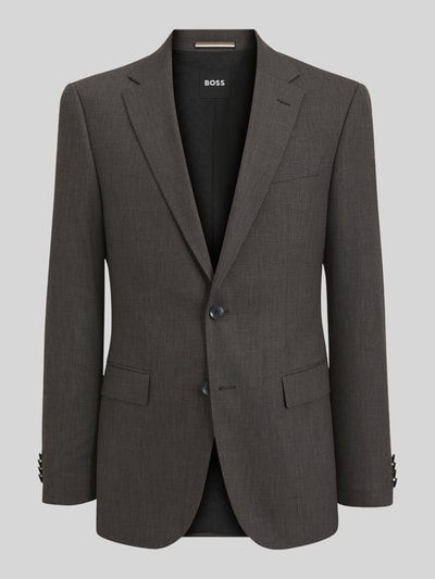 Produktfoto, dunkelgraues Regular Fit Sakko mit Schurwoll-Anteil Modell 'Jasper' von BOSS, feine Struktur, klare Linien