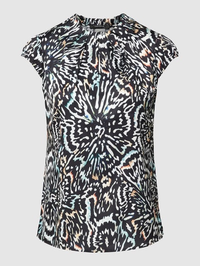 comma Blouseshirt met all-over motief Zwart - 2