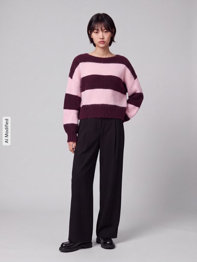 ONLY Pullover mit U-Boot-Ausschnitt Offwhite 1