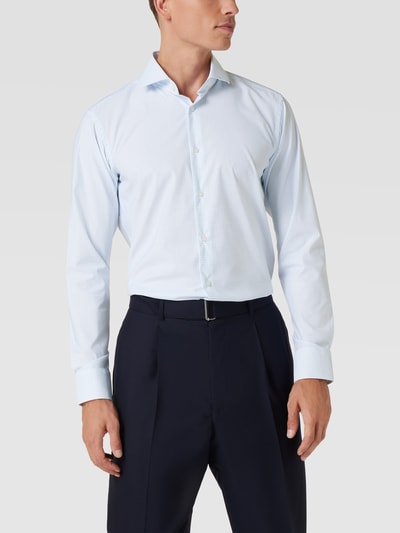BOSS Modern Fit Koszula biznesowa ze wzorem w kratę Błękitny 4