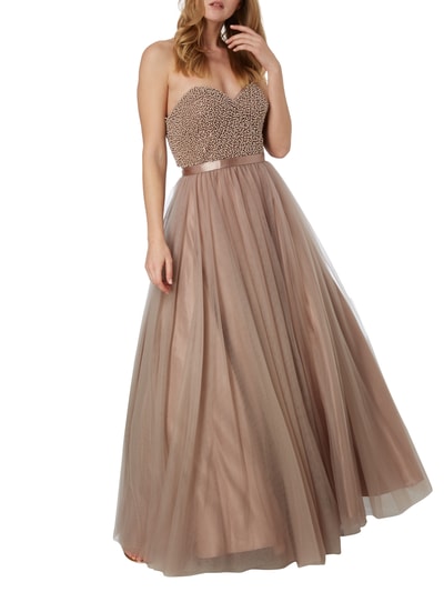 Unique Abendkleid mit Zierperlenbesatz Rosa 1