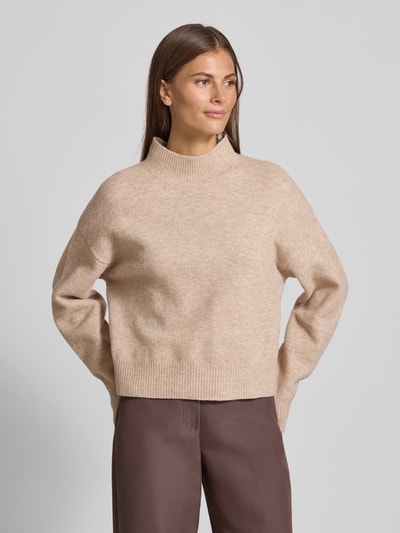 Neo Noir Relaxed Fit Strickpullover mit Woll-Anteil Modell 'Paulina' Beige Melange 4