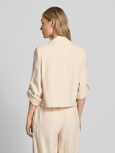 s.Oliver BLACK LABEL Krój slim fit krótki blezer z mieszanki wiskozy Beżowy 5