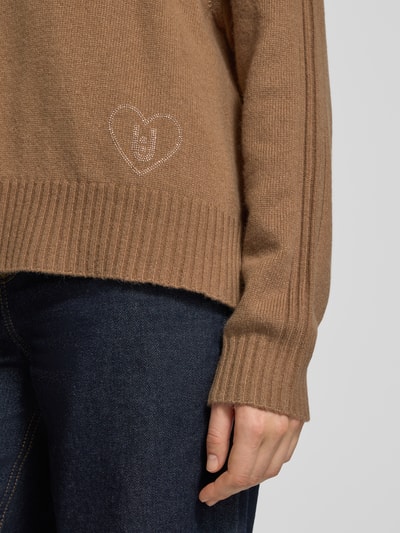 Liu Jo White Strickpullover mit Kaschmir-Anteil Beige 3