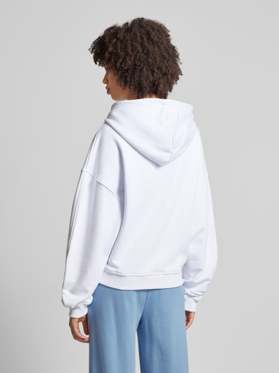 PEQUS Oversized Sweatjacke mit Strasssteinbesatz Weiss 5