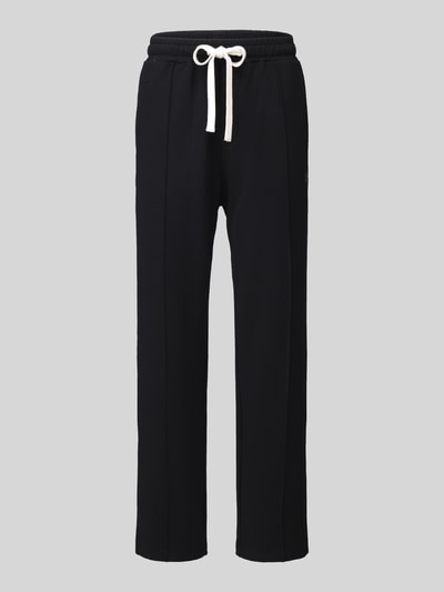 Produktfoto, schwarze Loose Fit Sweathose aus reiner Baumwolle Modell 'LINO' von Don't Waste Culture vor grauem Hintergrund