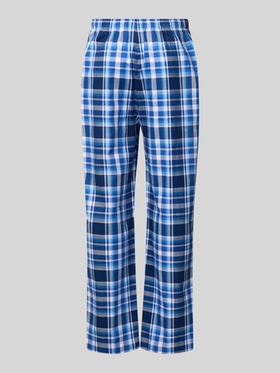 Produktfoto, Comfort Fit Pyjama-Hose mit Polo-Bear-Muster Modell 'PJ PANT-SLEEP-BOTTOM' von Polo Ralph Lauren Underwear in Optik:Allover-Muster, reine Baumwolle, elastischer Bundabschluss, Tunnelzug, seitliche Eingrifftaschen, blau kariert